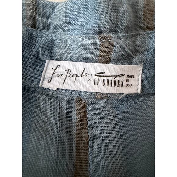 NWOT Free People x CP Shades Mixed Plaid Linen Double Cloth Top L $250 - Picture 5 of 12